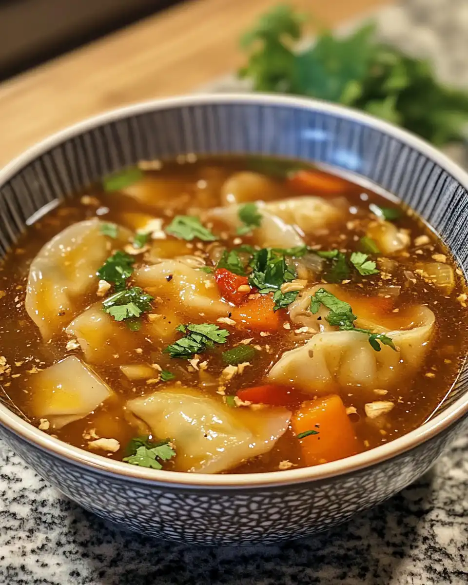 Ingredients for chicken potsticker soup displayed