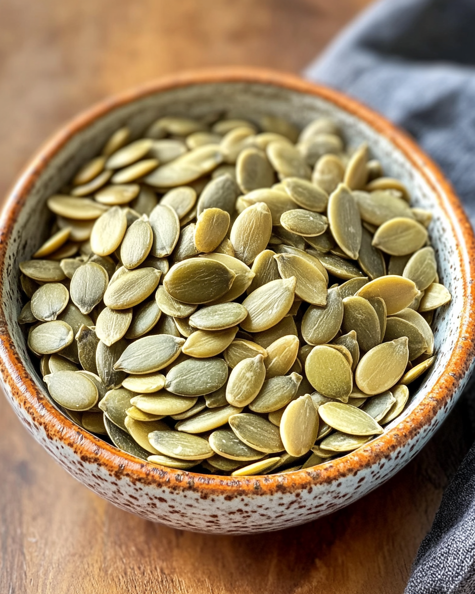 Toasted pepitas ready for pumpkin seed butter