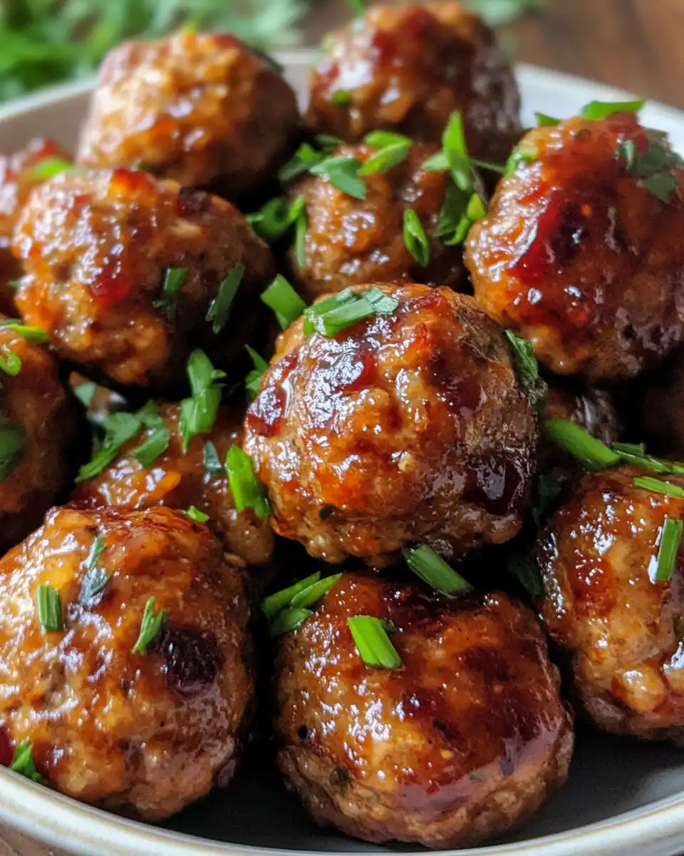 Pressure cooker with cranberry meatballs cooking and steam around valve