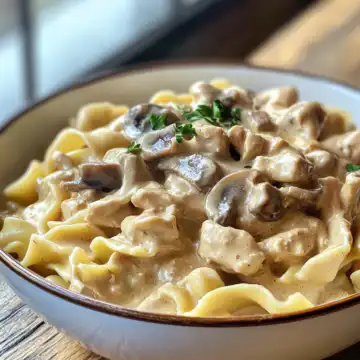 Rich Chicken Stroganoff taken with iphone 15 pro max --iw 2 --ar 4:5 --v 6.1 --raw