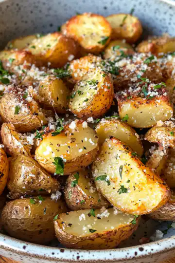 Roasted Garlic Butter Parmesan Potatoes Recipe taken with iphone 15 pro max --iw 2 --ar 4:5 --v 6.1 --raw
