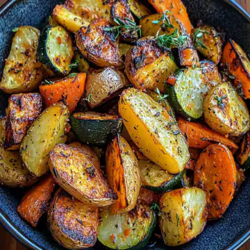 Roasted Potatoes Carrots Zucchini Recipe taken with iphone 15 pro max --iw 2 --ar 4:5 --v 6.1 --raw