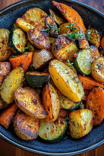 Roasted Potatoes Carrots Zucchini Recipe taken with iphone 15 pro max --iw 2 --ar 4:5 --v 6.1 --raw