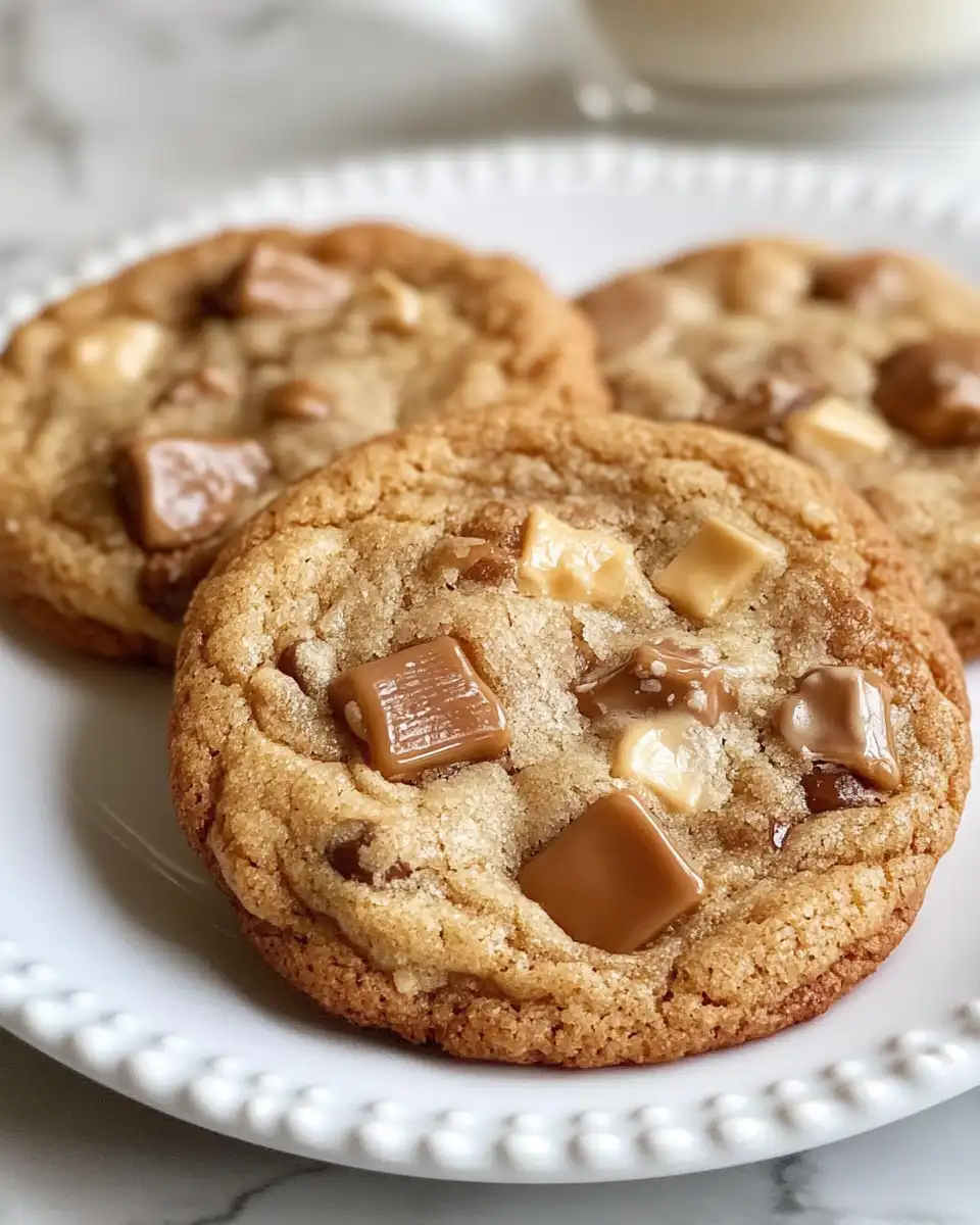 Freshly baked salted caramel chocolate chip cookies just out of the pressure cooker