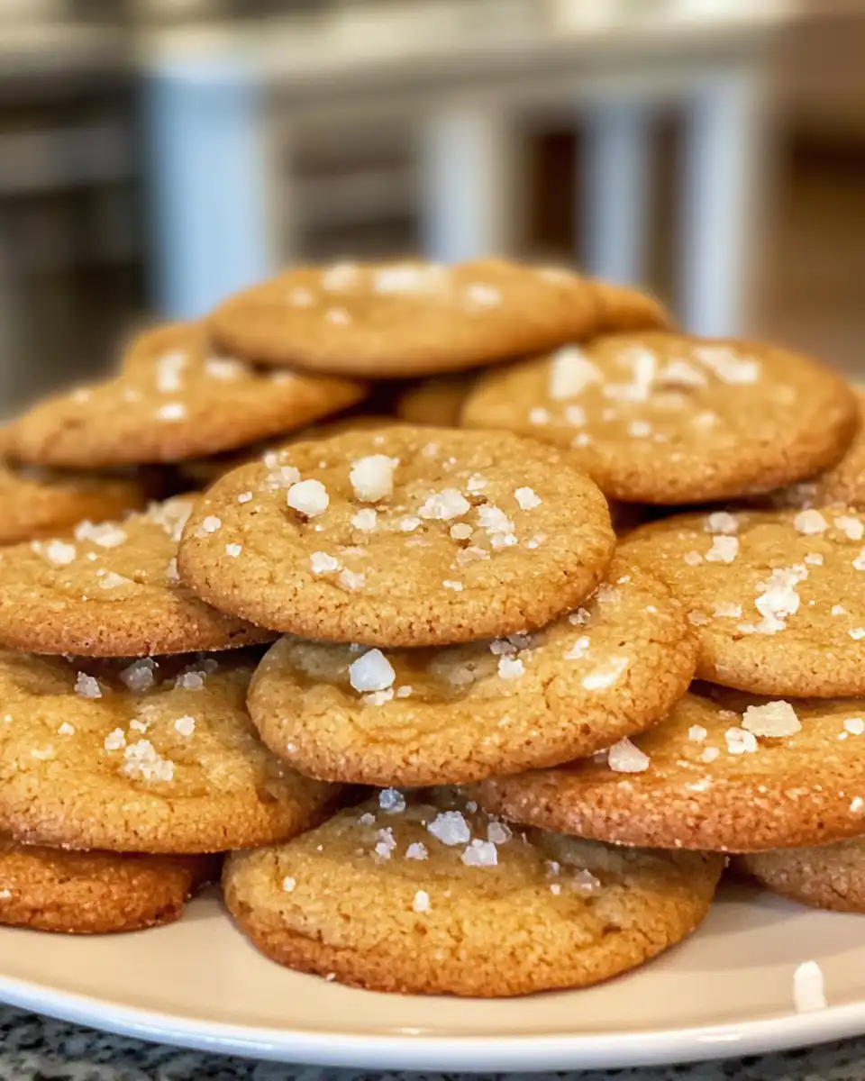 Freshly baked salted honey cookies steaming and inviting in kitchen