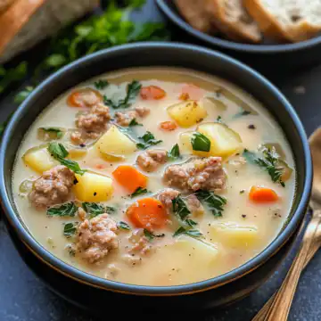 Sausage Potato Soup A Hearty And Comforting Recipe taken with iphone 15 pro max --iw 2 --ar 4:5 --v 6.1 --raw