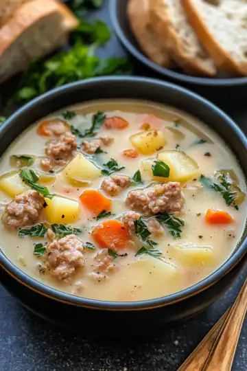 Sausage Potato Soup A Hearty And Comforting Recipe taken with iphone 15 pro max --iw 2 --ar 4:5 --v 6.1 --raw