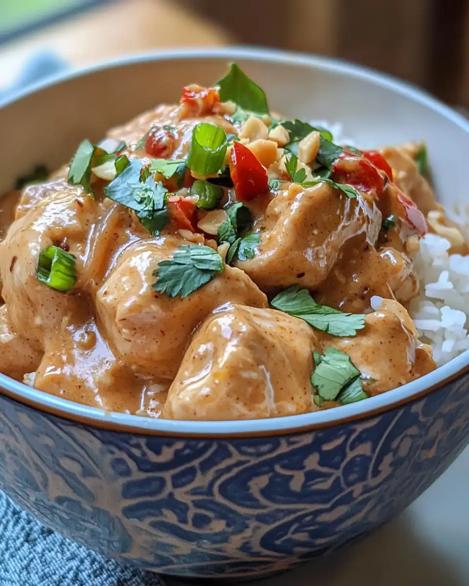 Ingredients for Thai peanut chicken with coconut milk and red curry paste