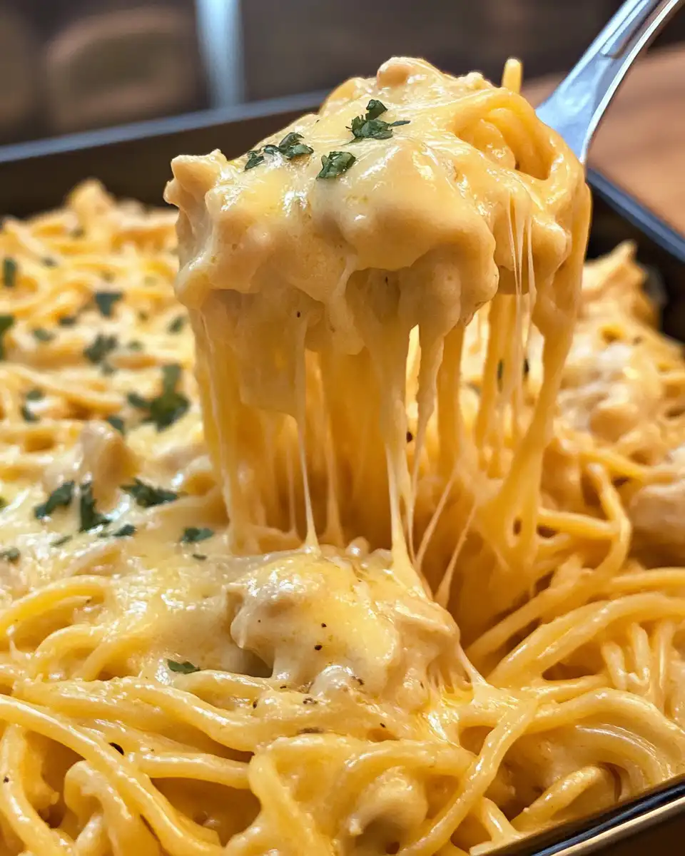 Ingredients for Amish cheesy chicken spaghetti in slow cooker