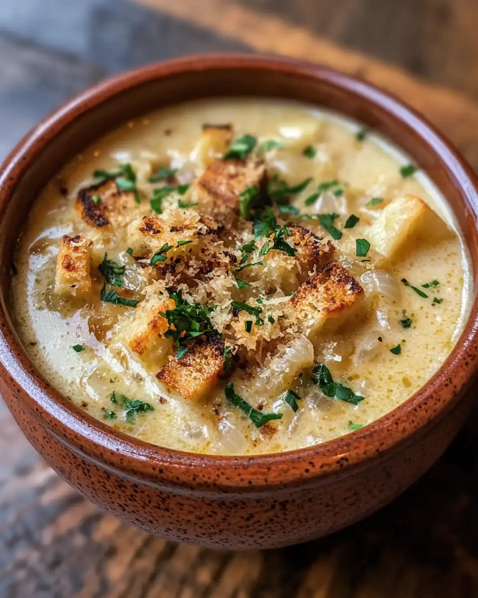Steaming pot of Spanish garlic soup in pressure cooker with float valve