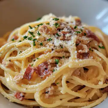 Spaghetti Carbonara taken with iphone 15 pro max --iw 2 --ar 4:5 --v 6.1 --raw