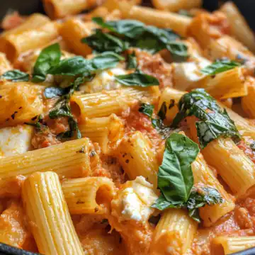 Spicy Burrata Rigatoni Recipe taken with iphone 15 pro max --iw 2 --ar 4:5 --v 6.1 --raw