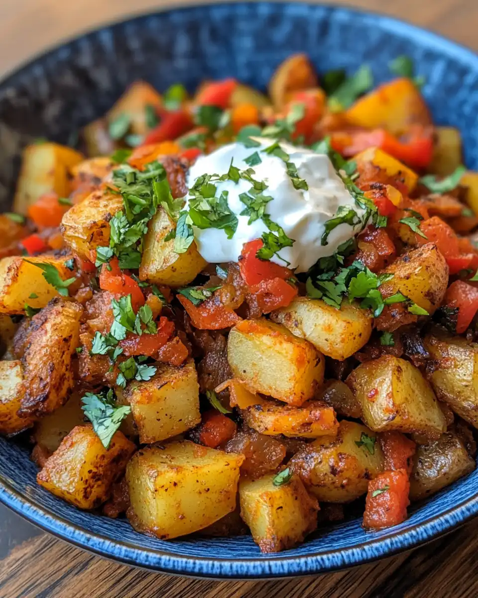 Ingredients for spicy Mexican street potatoes including jalapeños and chile powders