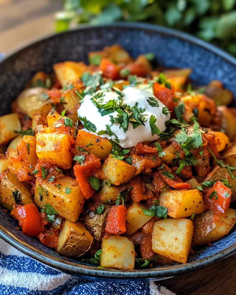 Spicy Mexican street potatoes steaming in pressure cooker