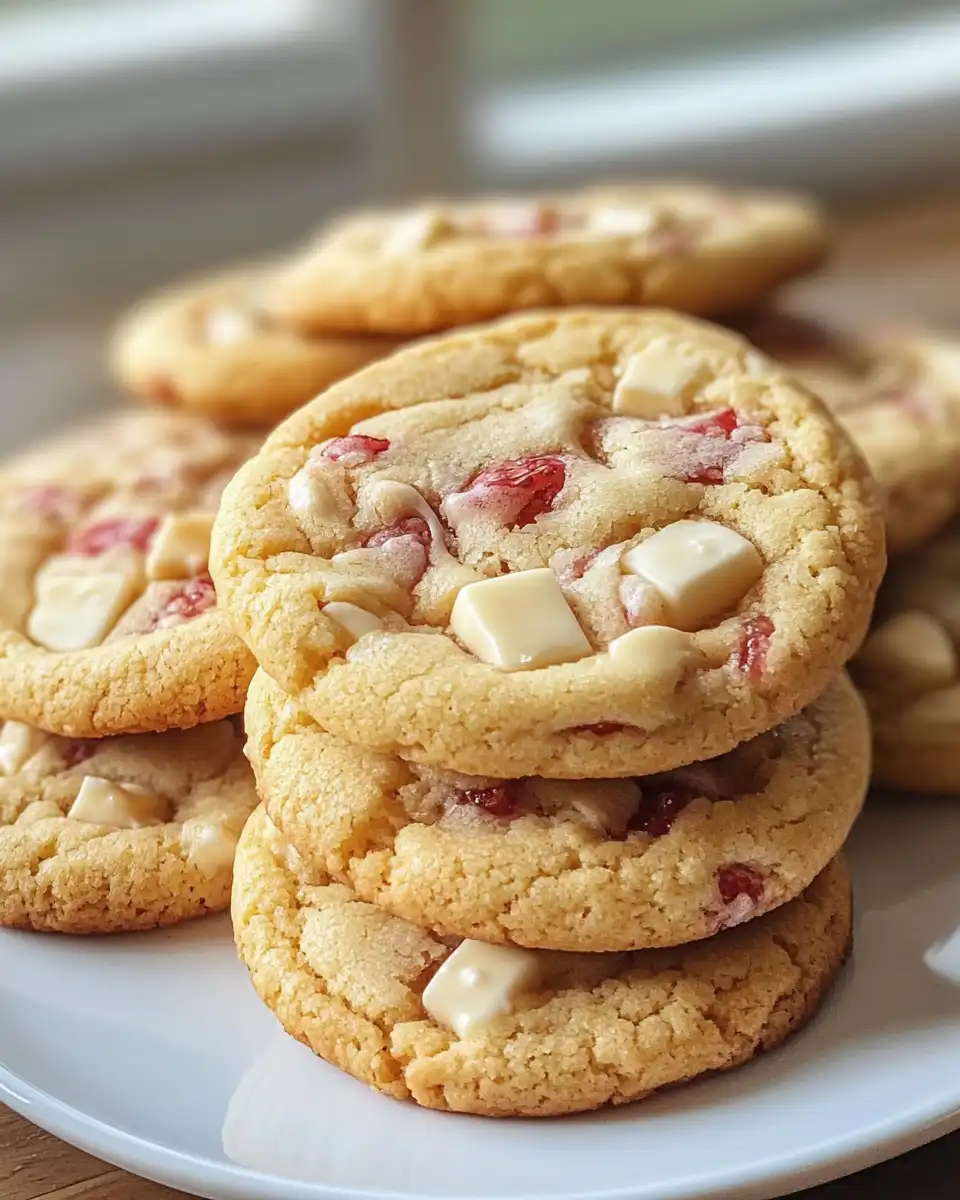 Making Strawberry Cheesecake Cookies dough and filling