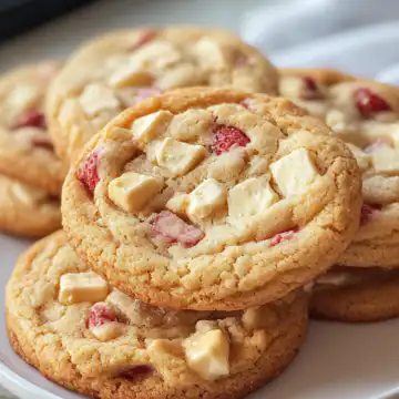 Strawberry Cheesecake Cookies Recipe taken with iphone 15 pro max --iw 2 --ar 4:5 --v 6.1 --raw