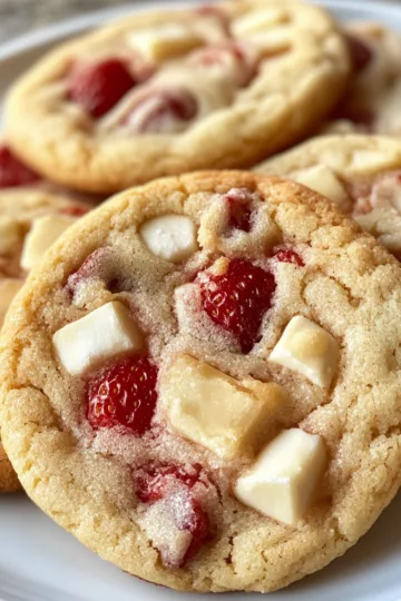 Strawberry Cheesecake Cookies taken with iphone 15 pro max --iw 2 --ar 4:5 --v 6.1 --raw