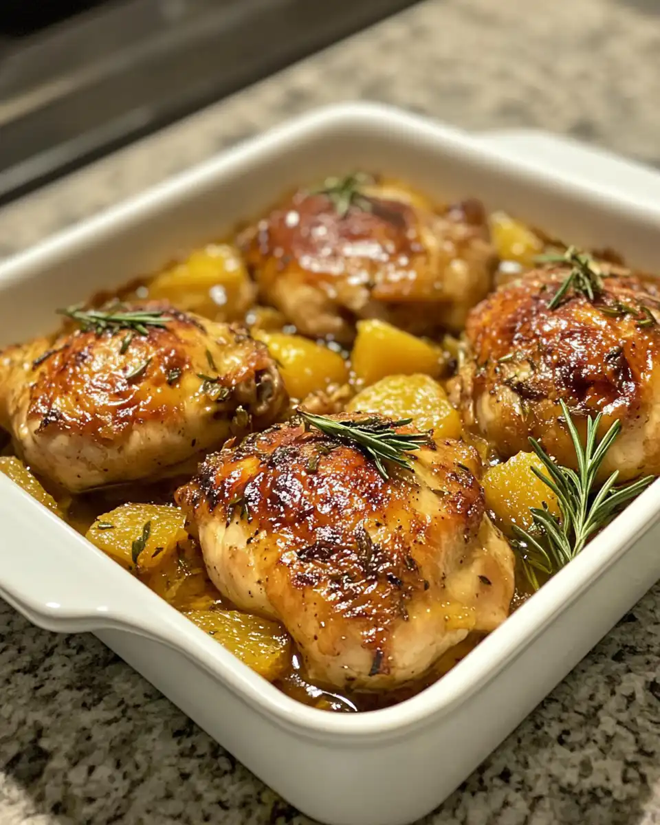 Finished orange chicken served with garnish of orange zest and green onions