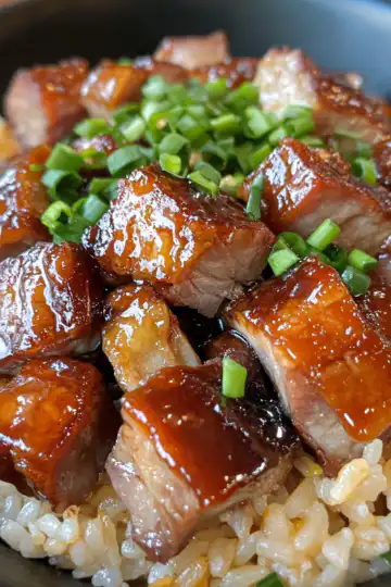 Sweet Caramelized Pork Rice taken with iphone 15 pro max --iw 2 --ar 4:5 --v 6.1 --raw