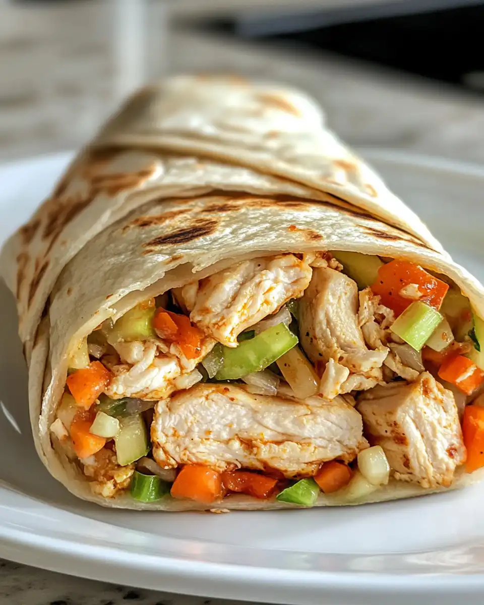 Served Hot Honey Buffalo Chicken Wrap with fresh lettuce and ranch drizzle