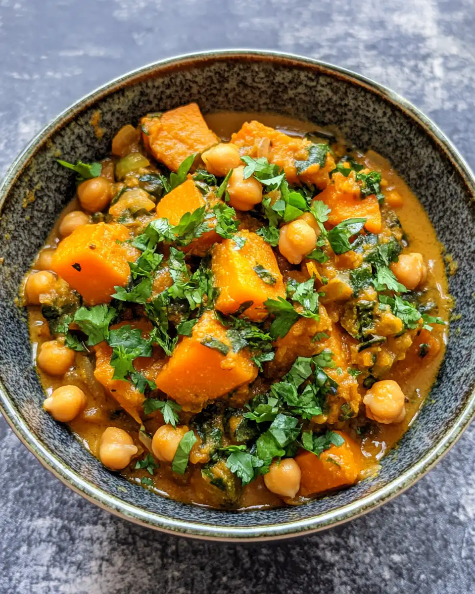 Fresh ingredients including sweet potatoes and chickpeas prepared for curry in pressure cooker