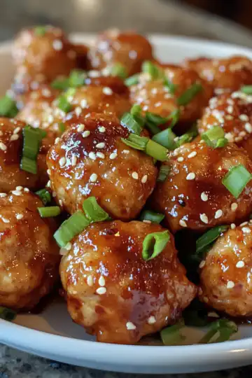 Sweet Spicy Korean Chicken Meatballs taken with iphone 15 pro max --iw 2 --ar 4:5 --v 6.1 --raw