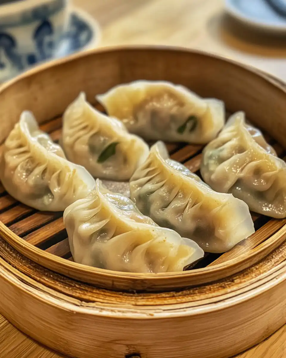 Fresh traditional Chinese dumplings steaming in pressure cooker