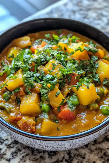 Vegan Curry taken with iphone 15 pro max --iw 2 --ar 4:5 --v 6.1 --raw
