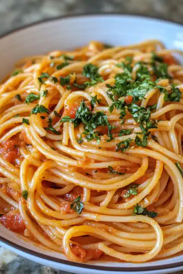 Vegan Marry Me Pasta taken with iphone 15 pro max --iw 2 --ar 4:5 --v 6.1 --raw
