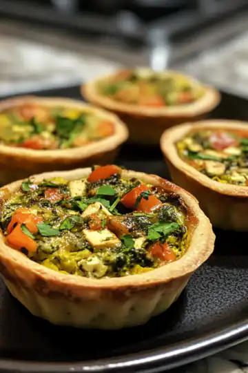 Vegan Mini Quiches With Tofu And Pistachios taken with iphone 15 pro max --iw 2 --ar 4:5 --v 6.1 --raw