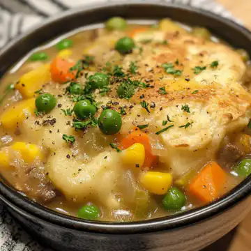 Veggie Pot Pie Soup Comfort In A Bowl Without The Crust taken with iphone 15 pro max --iw 2 --ar 4:5 --v 6.1 --raw