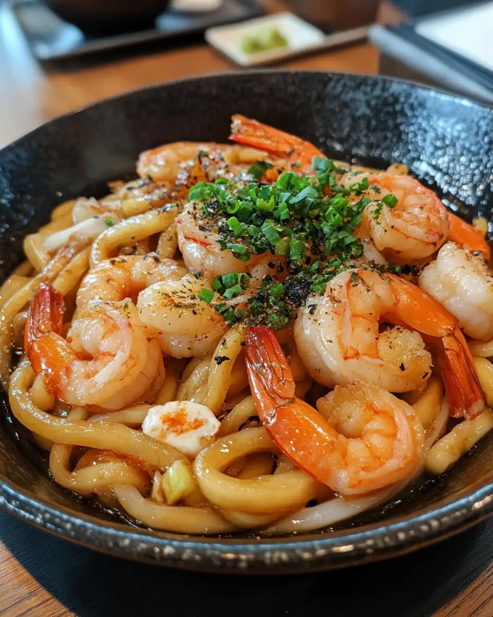 Fresh shrimp and vegetables for shrimp yaki udon stir fry