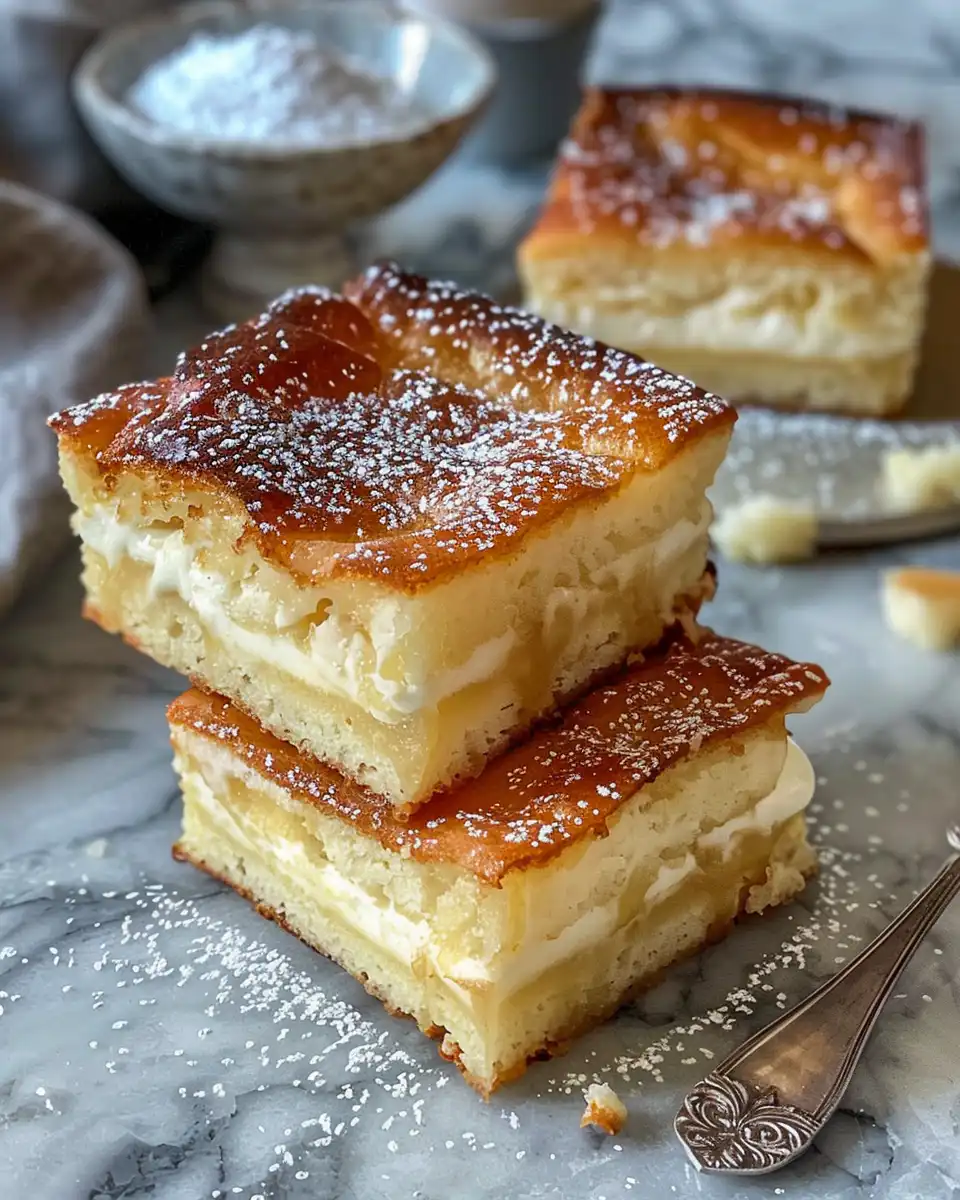Slice of creamy yogurt cake showing texture and serving suggestion