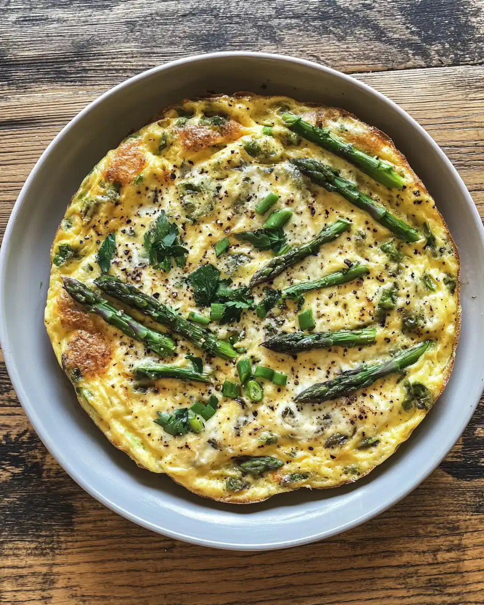 Steaming asparagus frittata in a pressure cooker