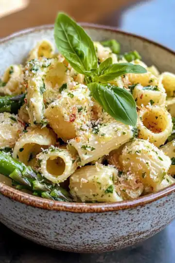 Asparagus Pasta Salad taken with iphone 15 pro max --iw 2 --ar 4:5 --v 6.1 --raw