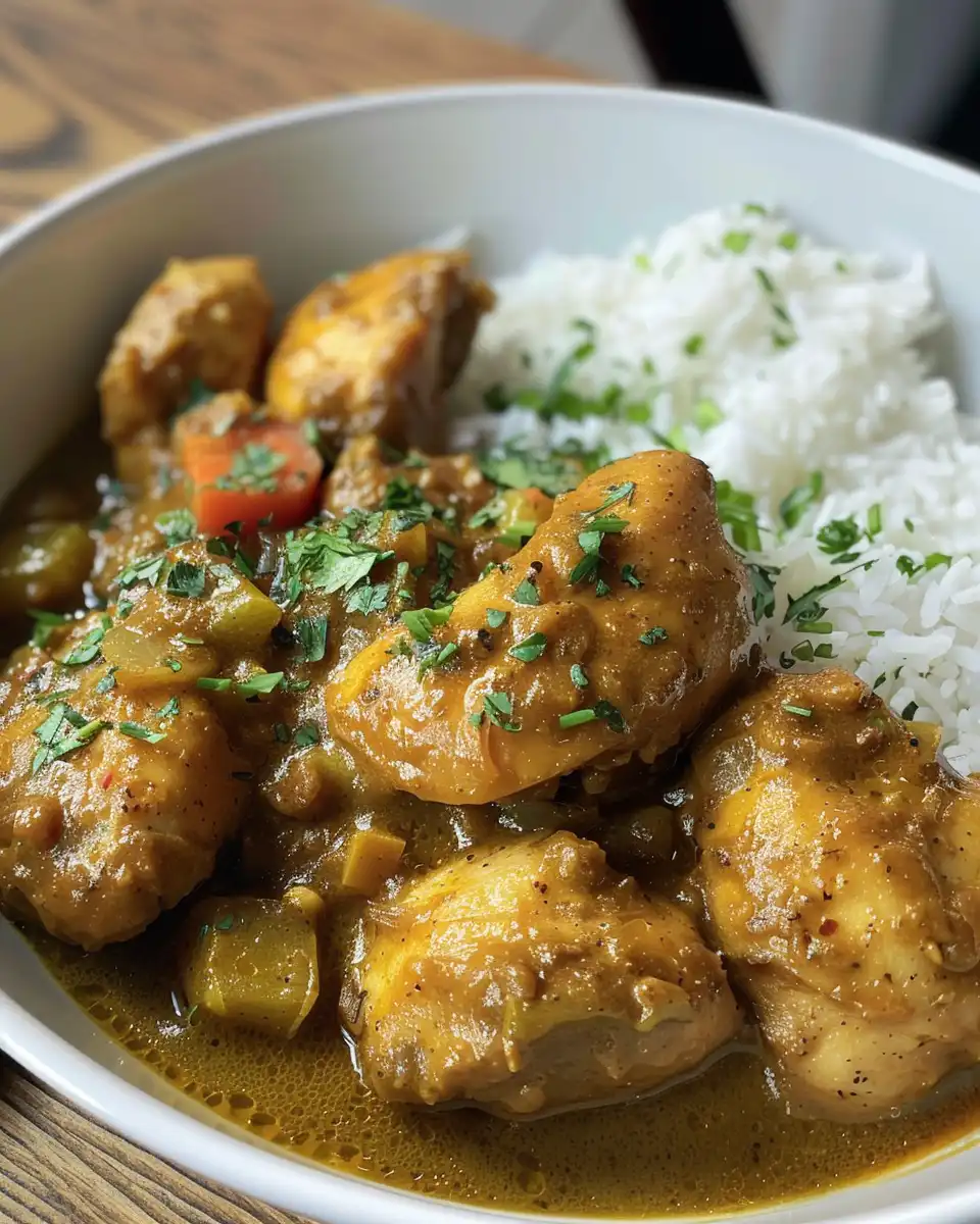 Steaming authentic Jamaican curry chicken cooking in pressure cooker