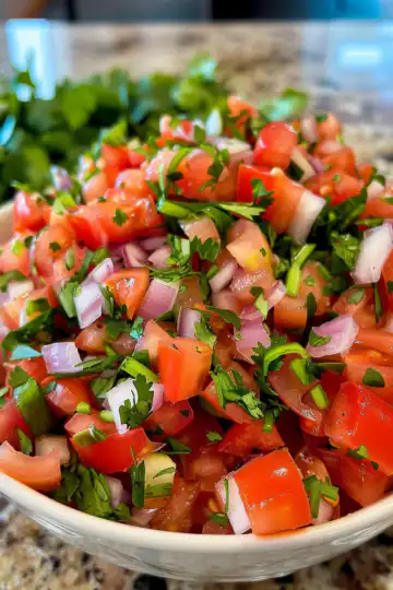 Authentic Pico de Gallo taken with iphone 15 pro max --iw 2 --ar 4:5 --v 6.0 --raw