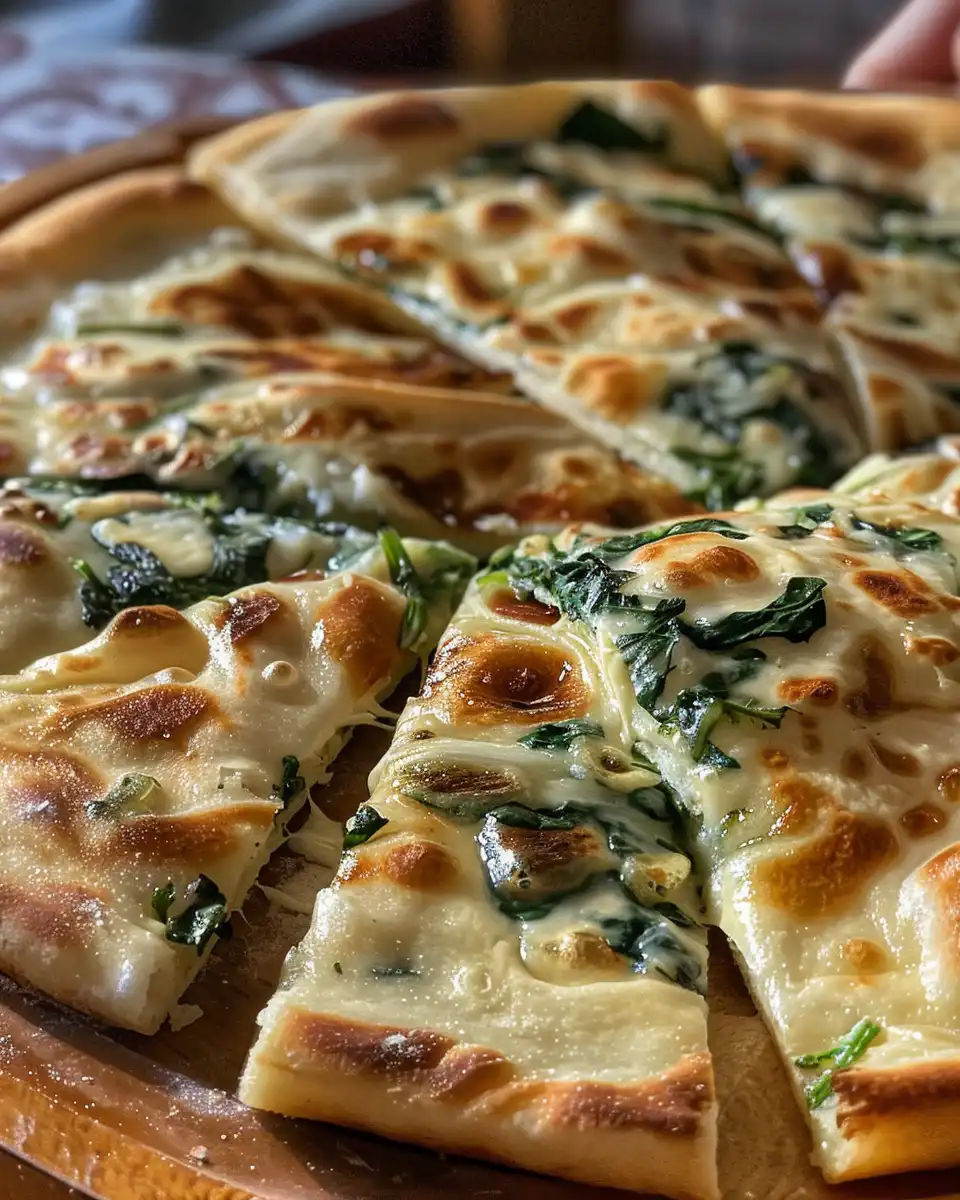 Crispy golden finished gozleme with melting cheese inside
