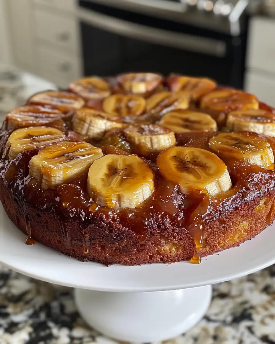 Ingredients laid out for Caramelized Banana Upside Down Cake including bananas and brown sugar