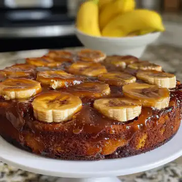Banana Upside Down Cake Recipe taken with iphone 15 pro max --iw 2 --ar 4:5 --v 6.0 --raw