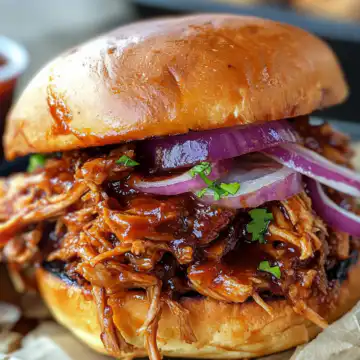 BBQ pulled chicken taken with iphone 15 pro max --iw 2 --ar 4:5 --v 6.1 --raw