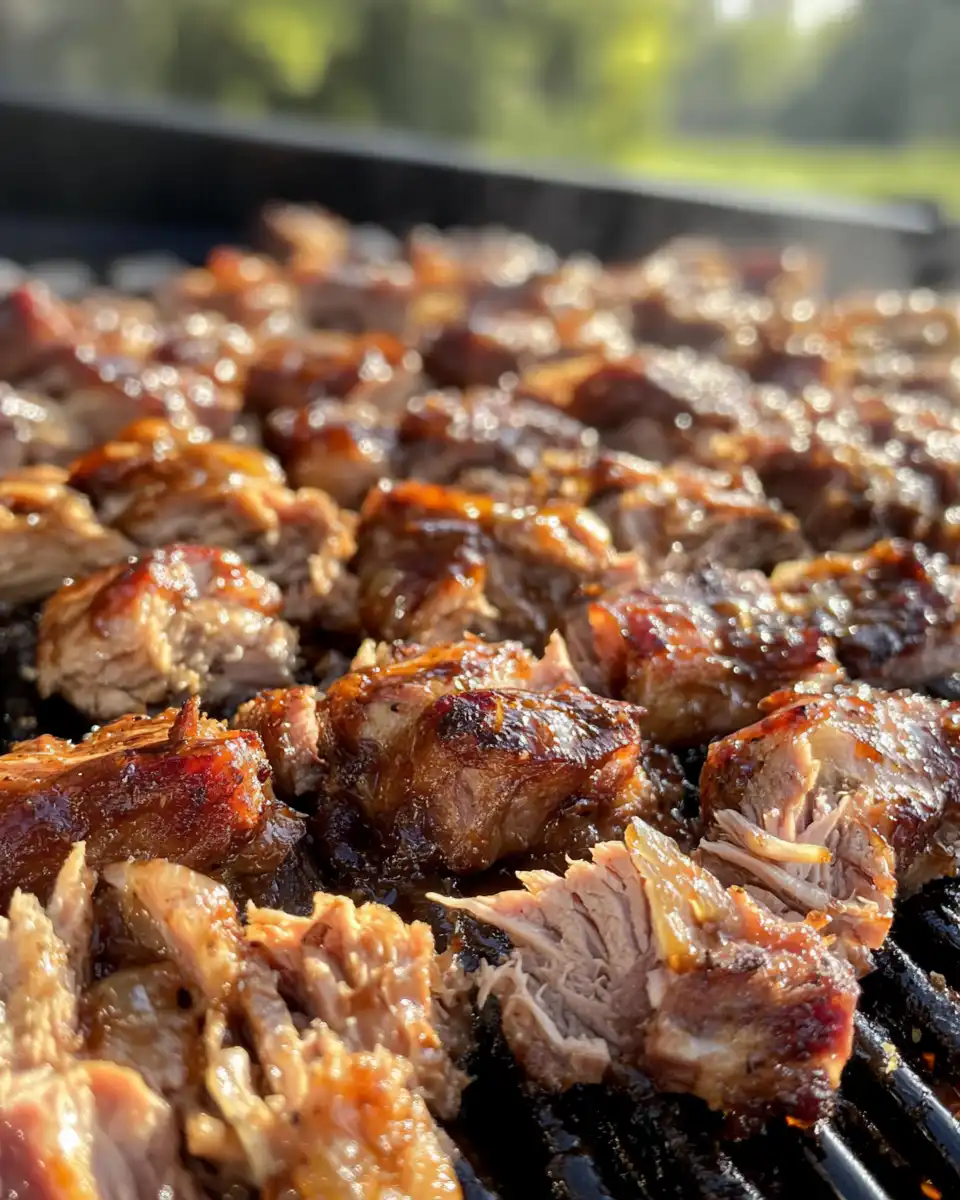 Juicy pulled pork in a pot
