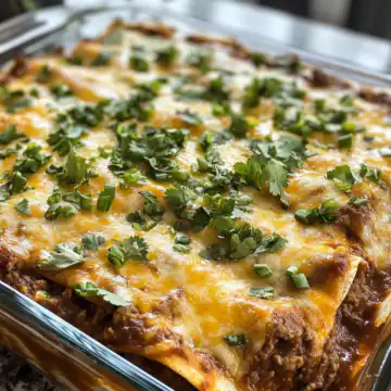 Beef enchilada casserole taken with iphone 15 pro max --iw 2 --ar 4:5 --v 6.1 --raw