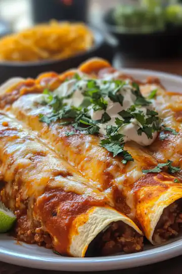 Beef enchiladas taken with iphone 15 pro max --iw 2 --ar 4:5 --v 6.1 --raw