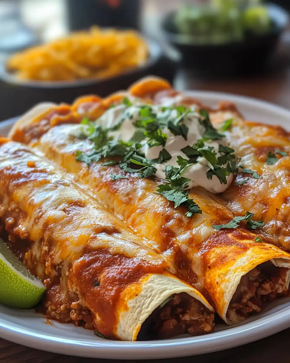 Delicious beef enchiladas