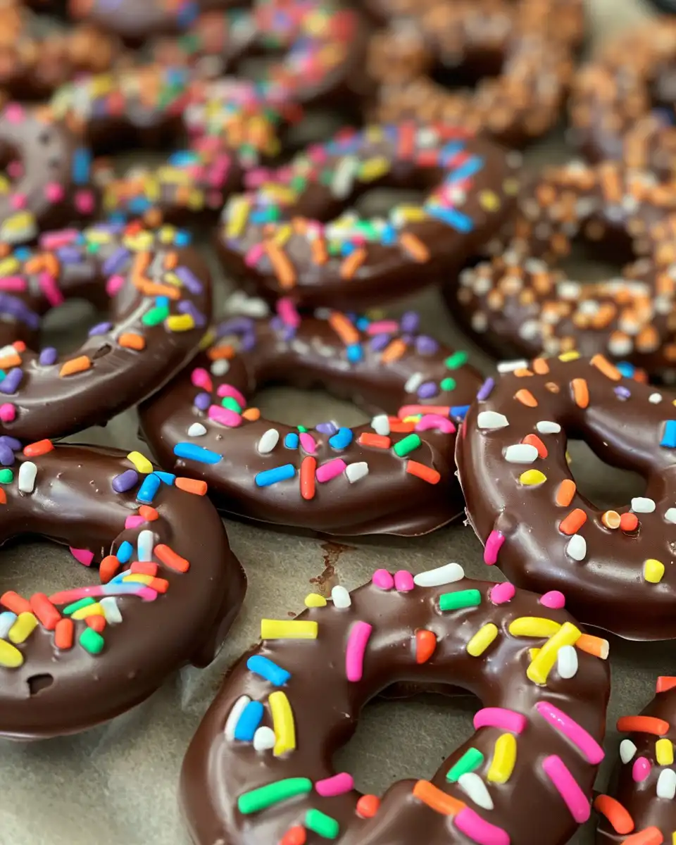 Final chocolate covered pretzels cooling and ready to serve