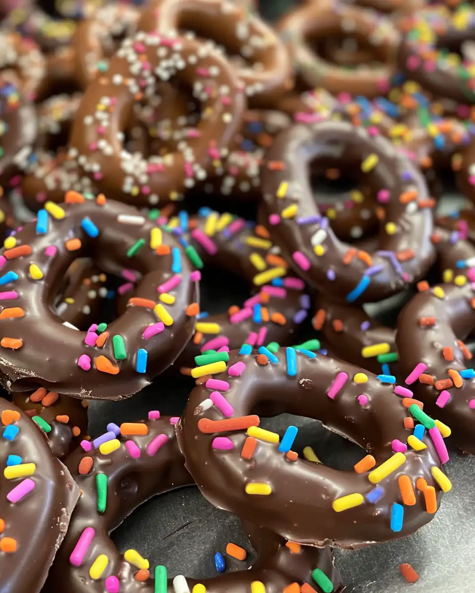 Chocolate covered pretzels fresh and ready to enjoy