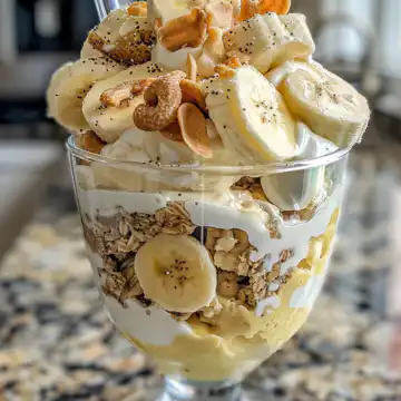 Best Healthy Banana Pudding with Greek Yogurt taken with iphone 15 pro max --iw 2 --ar 4:5 --v 6.0 --raw