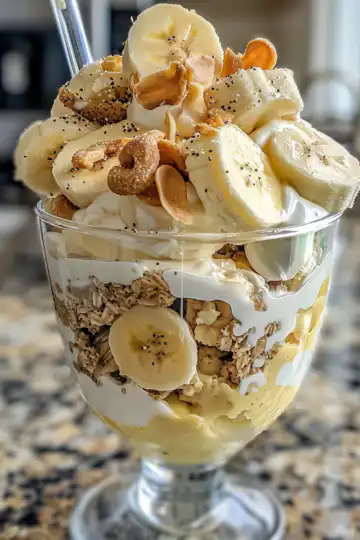 Best Healthy Banana Pudding with Greek Yogurt taken with iphone 15 pro max --iw 2 --ar 4:5 --v 6.0 --raw