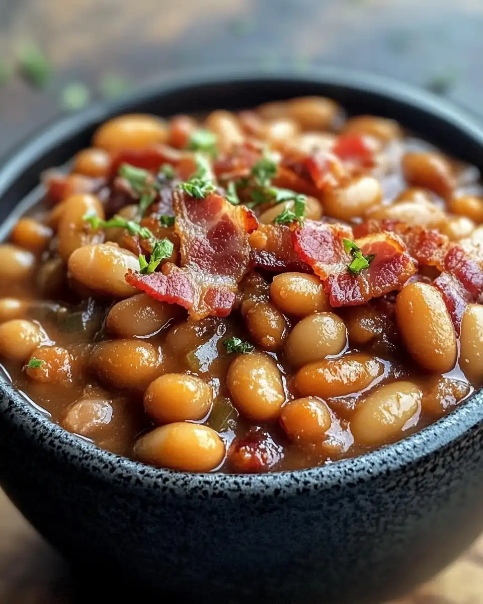 Ingredients ready for southern baked beans with bacon